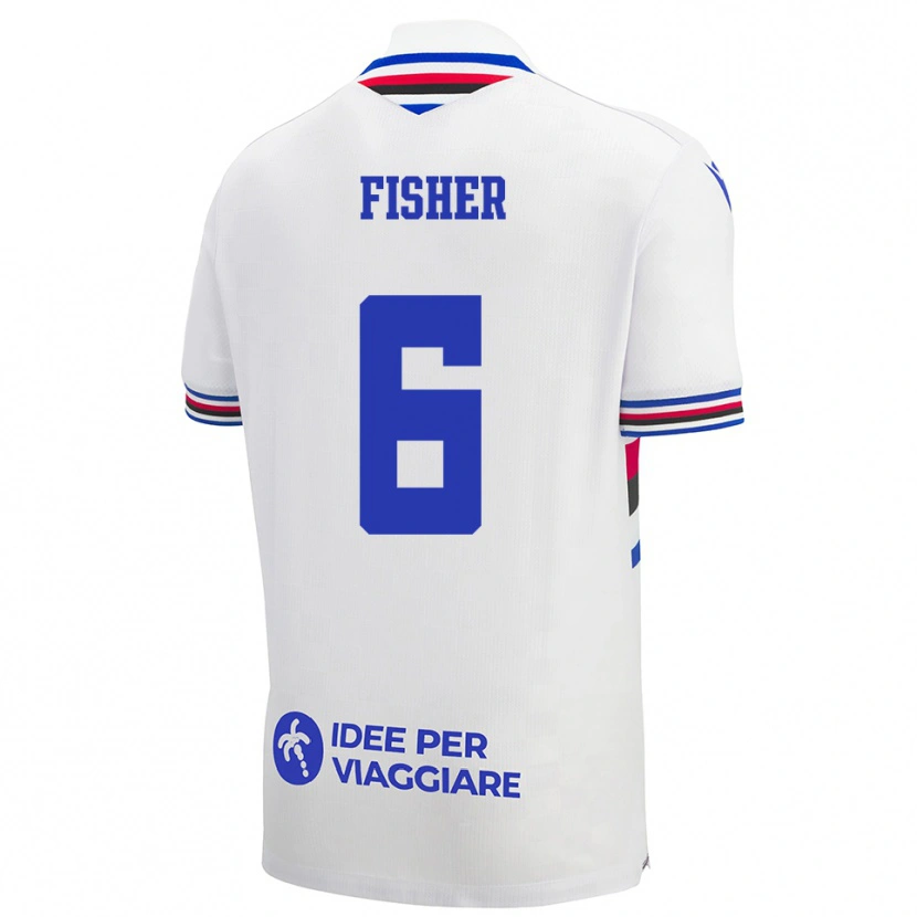 Danxen Heren Mateo Fisher #6 Wit Blauw Rood Uitshirt Uittenue 2025/26 T-Shirt