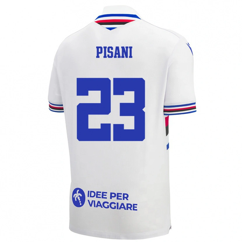 Danxen Heren Elena Pisani #23 Wit Blauw Rood Uitshirt Uittenue 2025/26 T-Shirt