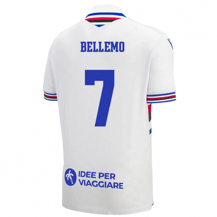 Danxen Heren Alessandro Bellemo #7 Wit Blauw Rood Uitshirt Uittenue 2025/26 T-Shirt