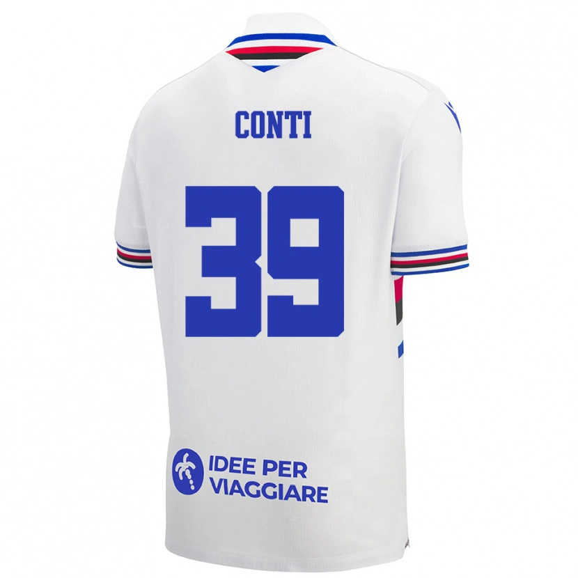 Danxen Heren Francesco Conti #39 Wit Blauw Rood Uitshirt Uittenue 2025/26 T-Shirt