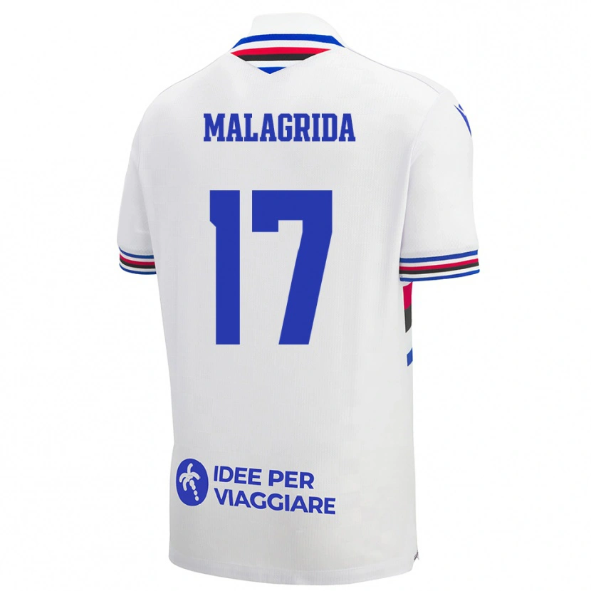 Danxen Heren Lorenzo Malagrida #17 Wit Blauw Rood Uitshirt Uittenue 2025/26 T-Shirt