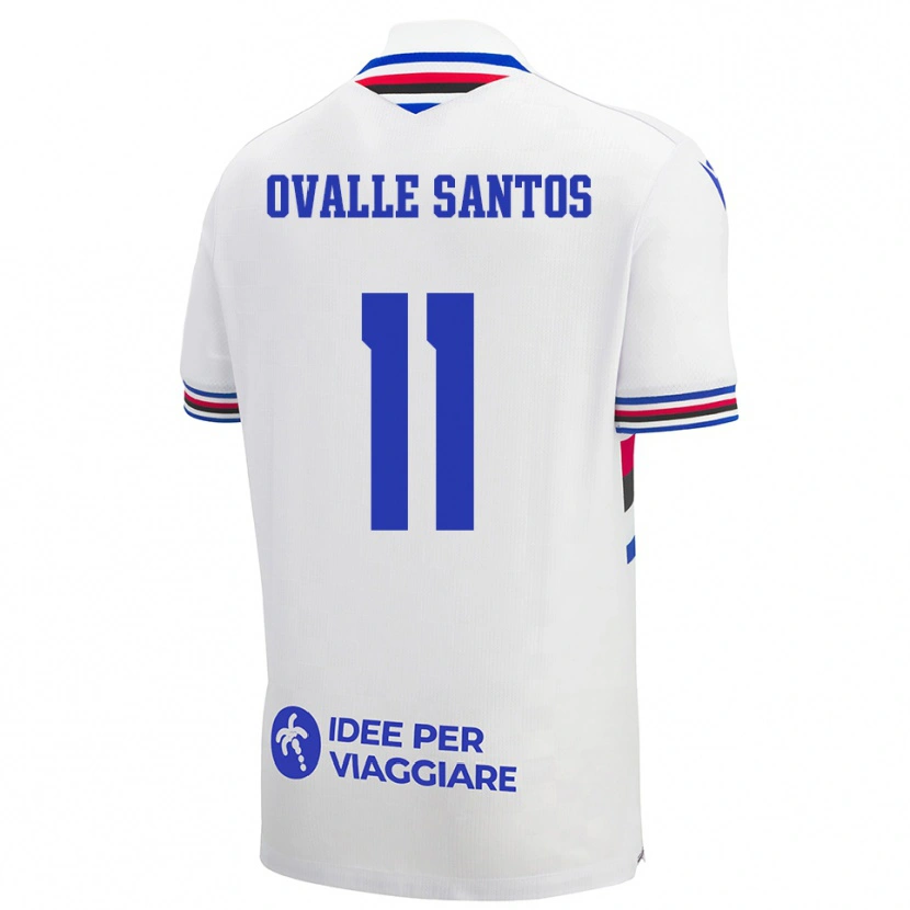 Danxen Heren Alessandro Ovalle Santos #11 Wit Blauw Rood Uitshirt Uittenue 2025/26 T-Shirt