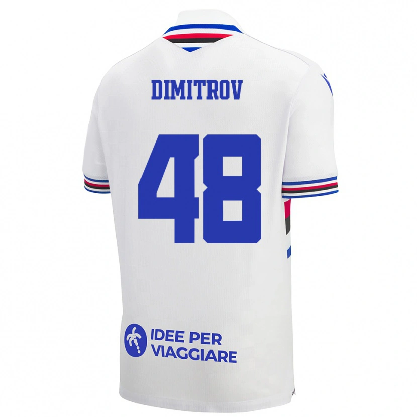 Danxen Heren Martin Dimitrov #48 Wit Blauw Rood Uitshirt Uittenue 2025/26 T-Shirt