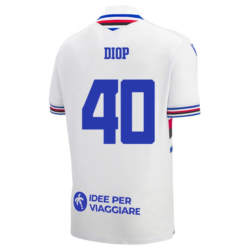 Danxen Heren Karim Diop #40 Wit Blauw Rood Uitshirt Uittenue 2025/26 T-Shirt