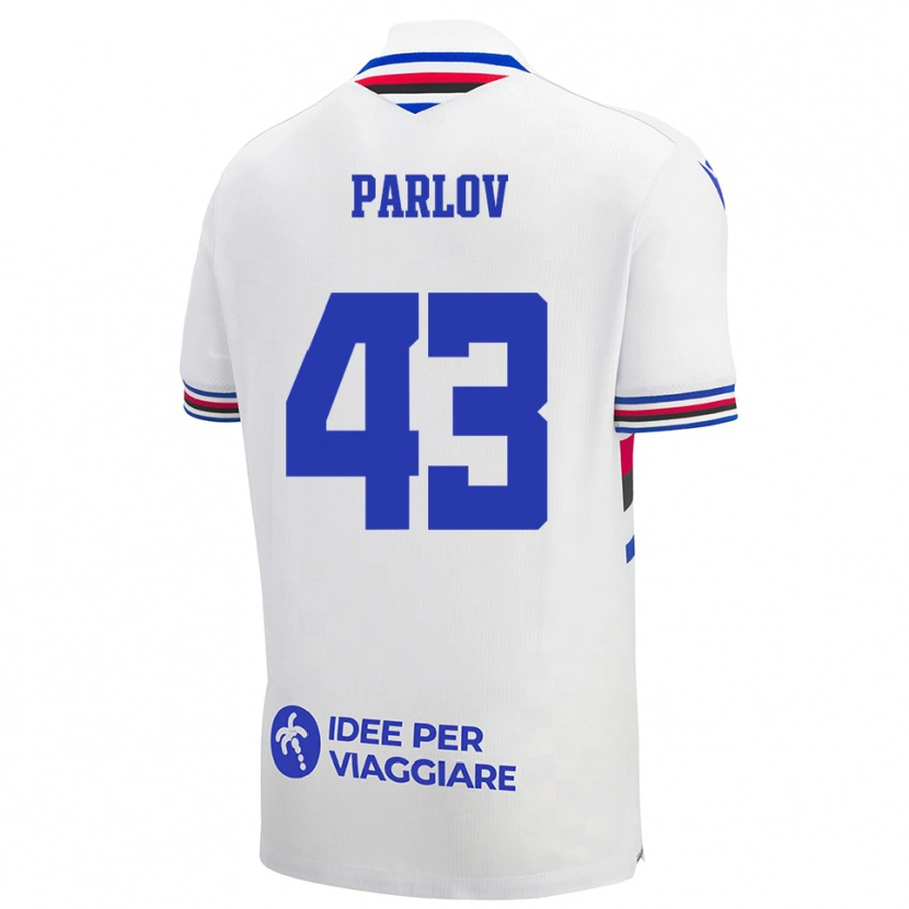 Danxen Heren Benjamin Parlov #43 Wit Blauw Rood Uitshirt Uittenue 2025/26 T-Shirt
