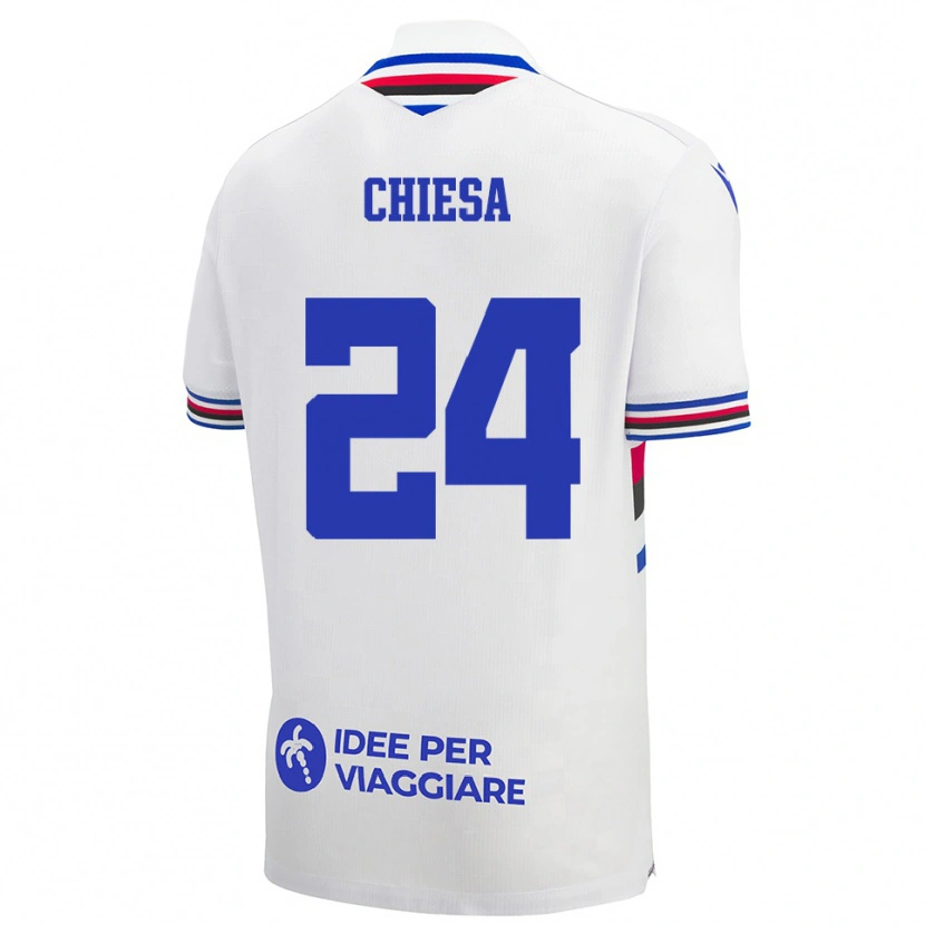 Danxen Heren Lorenzo Chiesa #24 Wit Blauw Rood Uitshirt Uittenue 2025/26 T-Shirt