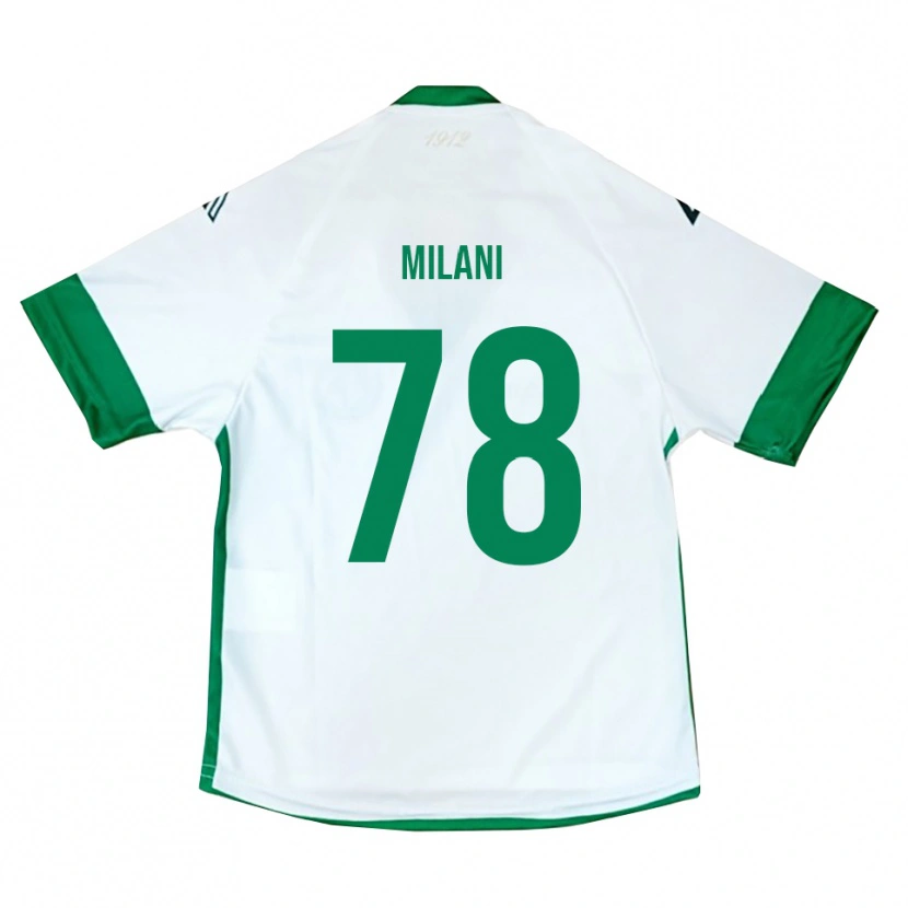 Danxen Heren Alessandro Milani #78 Wit Groen Blauw Uitshirt Uittenue 2025/26 T-Shirt