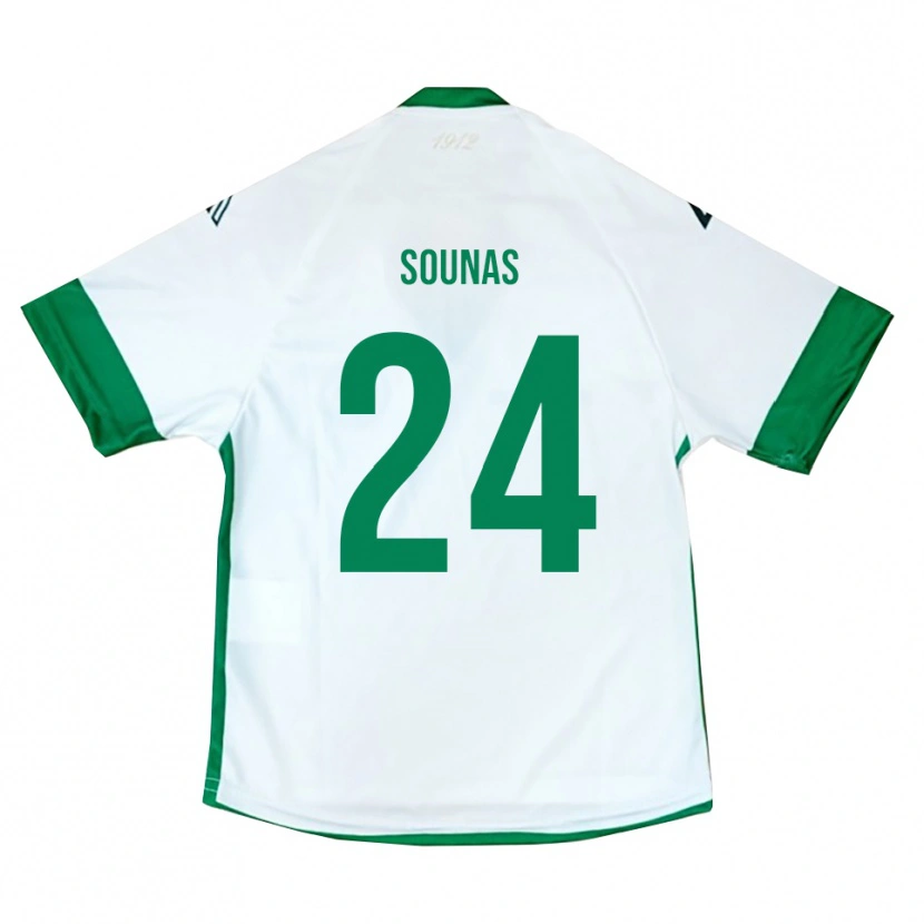 Danxen Heren Dimitrios Sounas #24 Wit Groen Blauw Uitshirt Uittenue 2025/26 T-Shirt