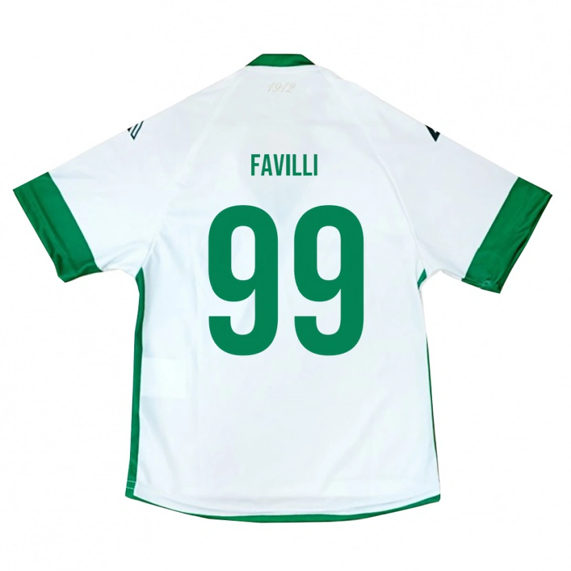 Danxen Heren Andrea Favilli #99 Wit Groen Blauw Uitshirt Uittenue 2025/26 T-Shirt