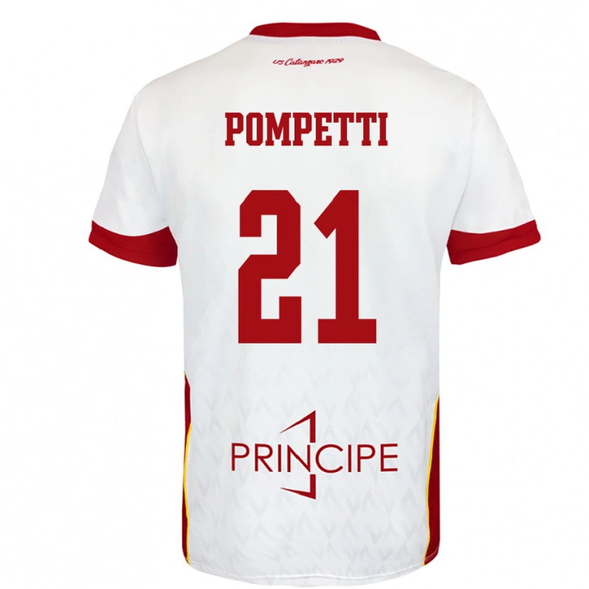 Danxen Heren Marco Pompetti #21 Wit Rood Uitshirt Uittenue 2025/26 T-Shirt