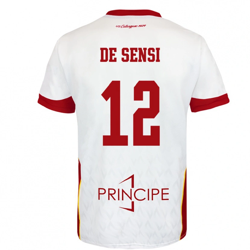 Danxen Heren Giuseppe De Sensi #12 Wit Rood Uitshirt Uittenue 2025/26 T-Shirt
