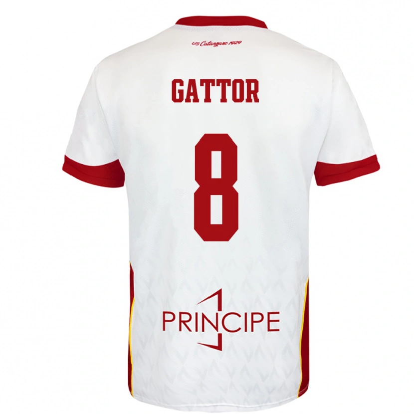 Danxen Heren Gianluca Gattor #8 Wit Rood Uitshirt Uittenue 2025/26 T-Shirt