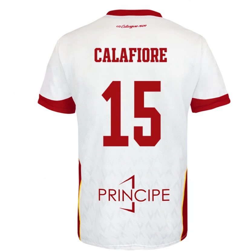 Danxen Heren Donato Calafiore #15 Wit Rood Uitshirt Uittenue 2025/26 T-Shirt