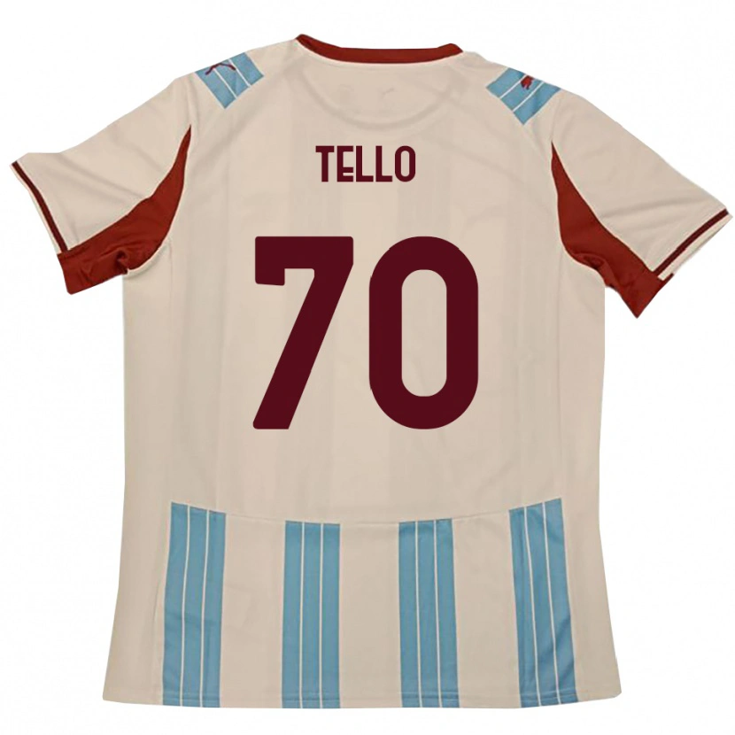 Danxen Heren Andrés Tello #70 Hemelsblauw Wit Uitshirt Uittenue 2025/26 T-Shirt