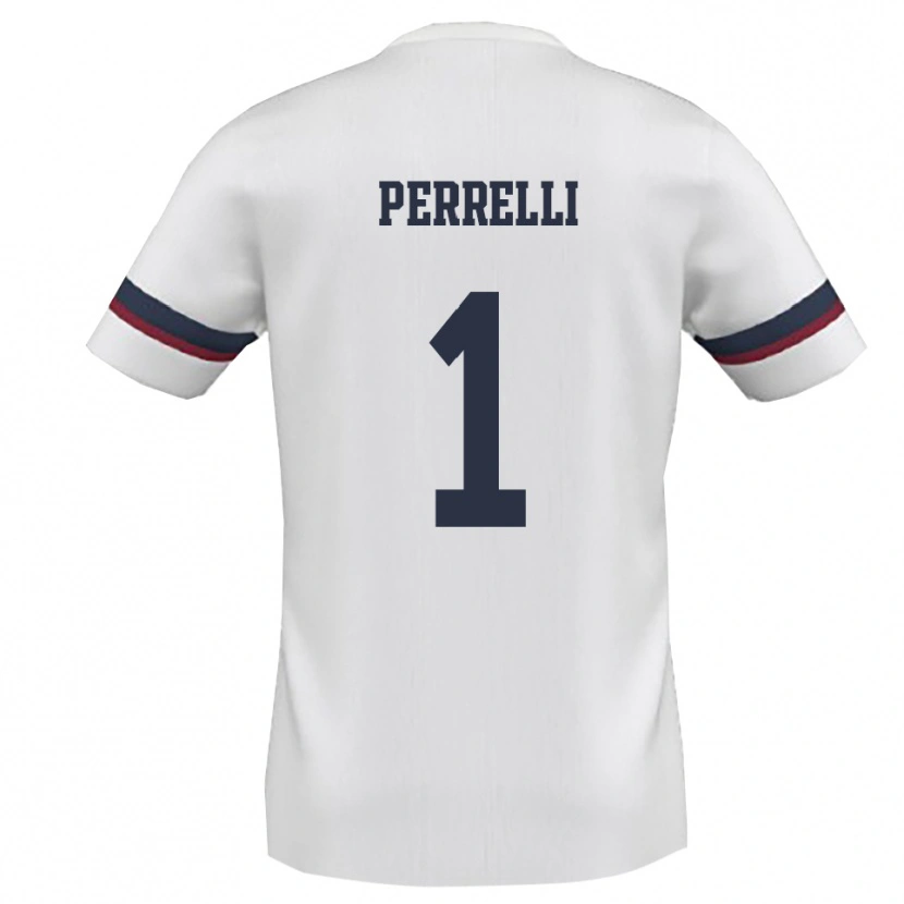 Danxen Heren Samuele Perrelli #1 Wit Rood Uitshirt Uittenue 2025/26 T-Shirt