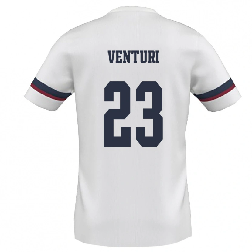 Danxen Heren Michael Venturi #23 Wit Rood Uitshirt Uittenue 2025/26 T-Shirt