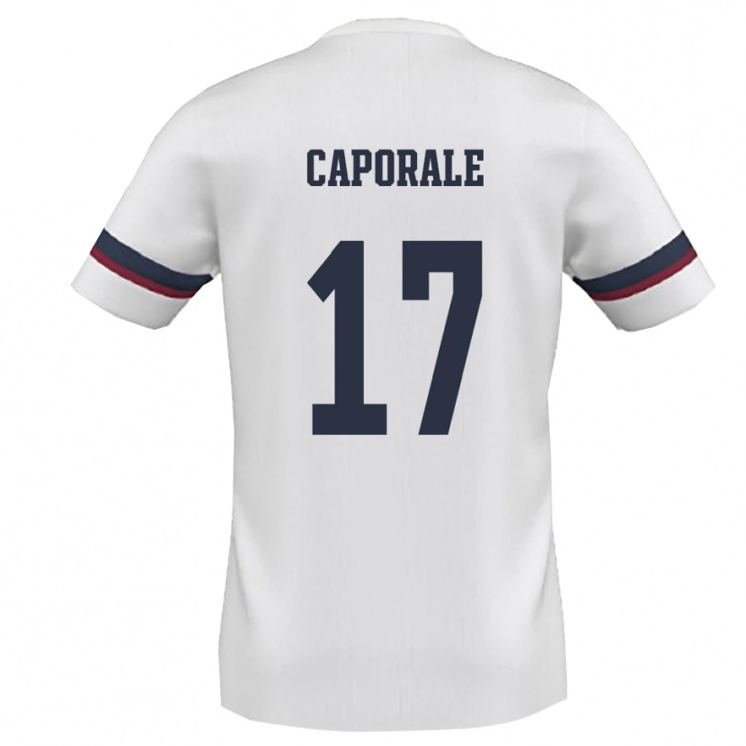 Danxen Heren Alessandro Caporale #17 Wit Rood Uitshirt Uittenue 2025/26 T-Shirt