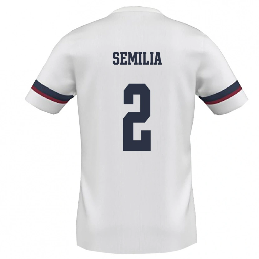 Danxen Heren Cristian Semilia #2 Wit Rood Uitshirt Uittenue 2025/26 T-Shirt