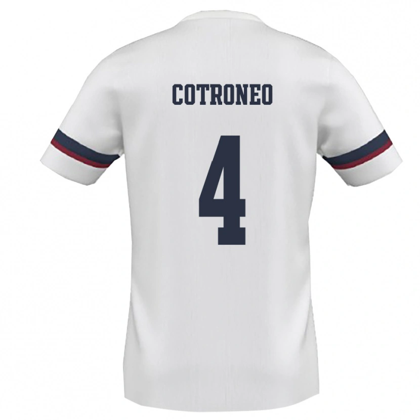 Danxen Heren Antonio Cotroneo #4 Wit Rood Uitshirt Uittenue 2025/26 T-Shirt