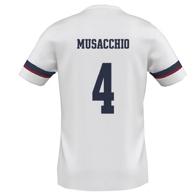 Danxen Heren Carmine Musacchio #4 Wit Rood Uitshirt Uittenue 2025/26 T-Shirt