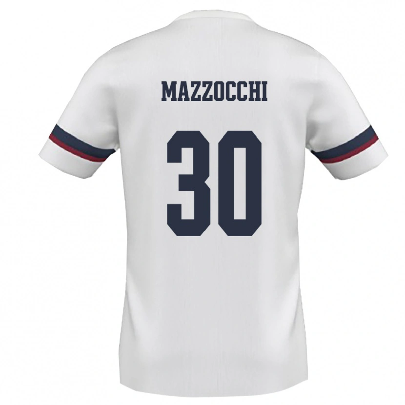 Danxen Heren Simone Mazzocchi #30 Wit Rood Uitshirt Uittenue 2025/26 T-Shirt