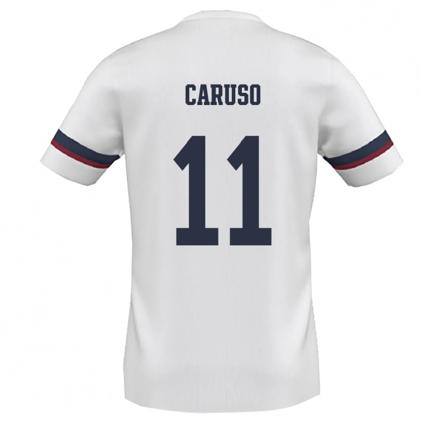 Danxen Heren Daniele Caruso #11 Wit Rood Uitshirt Uittenue 2025/26 T-Shirt