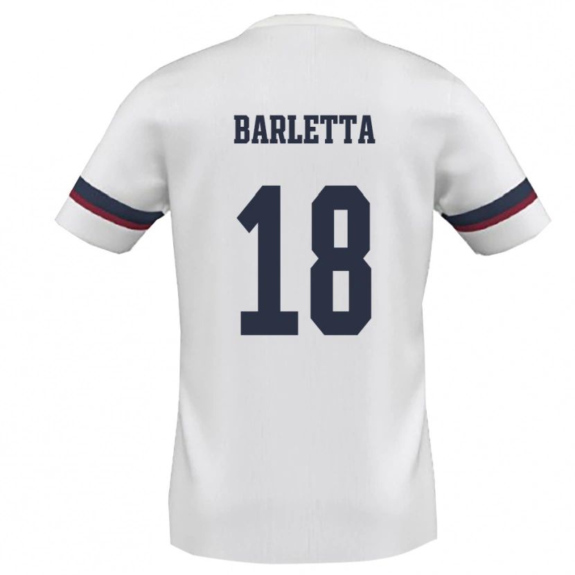 Danxen Heren Emanuele Barletta #18 Wit Rood Uitshirt Uittenue 2025/26 T-Shirt