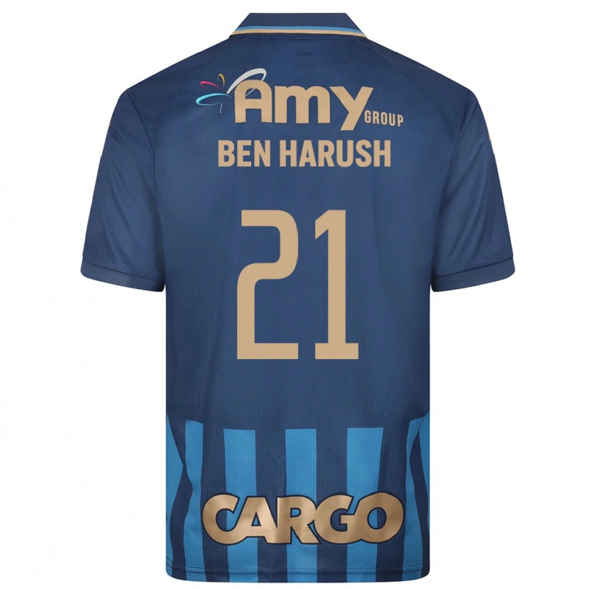 Danxen Heren Noam Ben Harush #21 Donkerblauw Blauw Uitshirt Uittenue 2025/26 T-Shirt