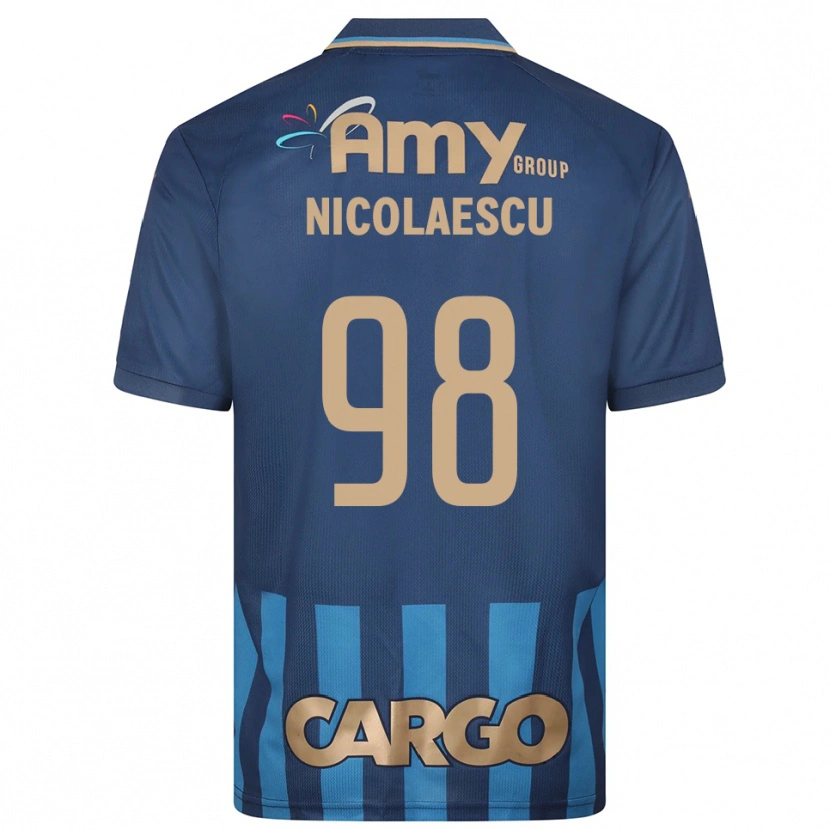 Danxen Heren Ion Nicolaescu #98 Donkerblauw Blauw Uitshirt Uittenue 2025/26 T-Shirt