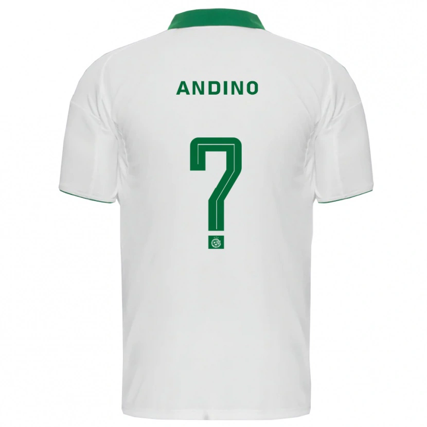 Danxen Heren Ange Andino #0 Wit Groen Uitshirt Uittenue 2025/26 T-Shirt