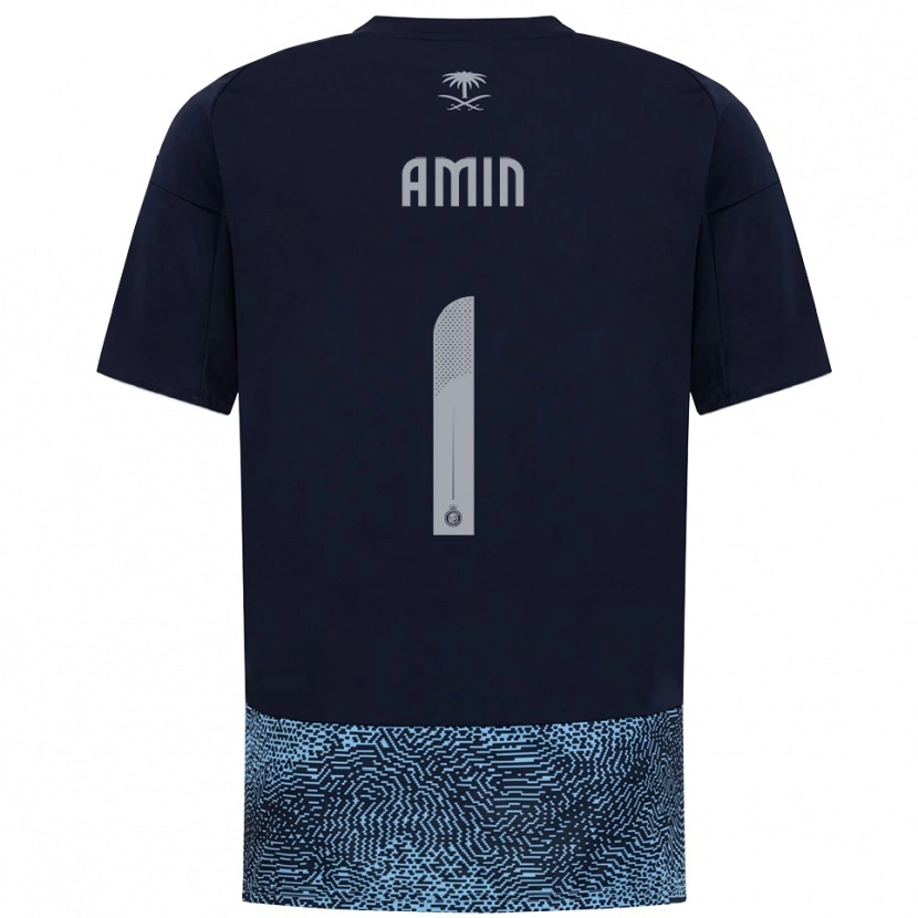 Danxen Heren Amin Al-Bukhari #1 Donkerblauw Hemelsblauw Uitshirt Uittenue 2025/26 T-Shirt