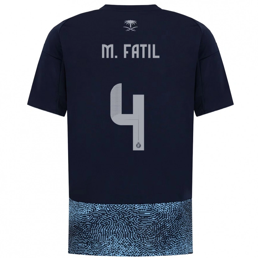 Danxen Heren Mohammed Al-Fatil #4 Donkerblauw Hemelsblauw Uitshirt Uittenue 2025/26 T-Shirt