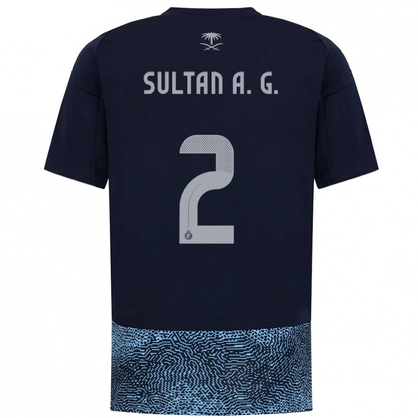Danxen Heren Sultan Al-Ghannam #2 Donkerblauw Hemelsblauw Uitshirt Uittenue 2025/26 T-Shirt