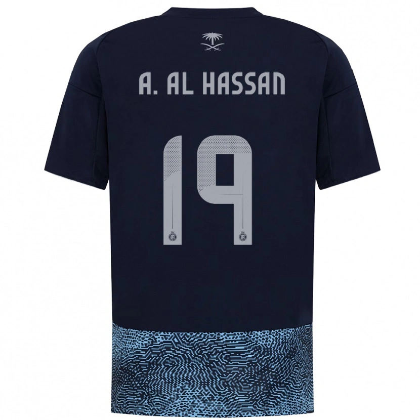 Danxen Heren Ali Al-Hassan #19 Donkerblauw Hemelsblauw Uitshirt Uittenue 2025/26 T-Shirt