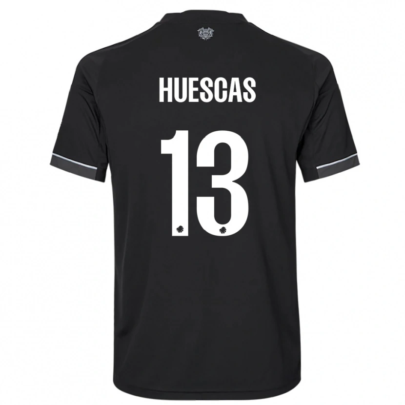 Danxen Heren Rodrigo Huescas #13 Zwart Wit Uitshirt Uittenue 2025/26 T-Shirt