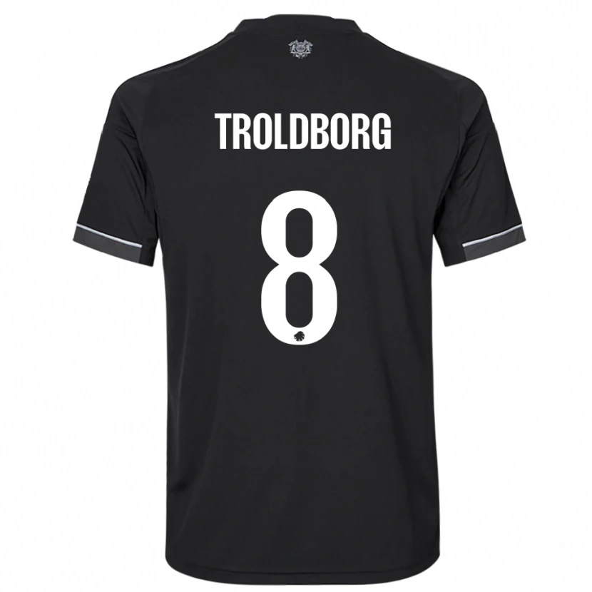 Danxen Heren Frederikke Troldborg #8 Zwart Wit Uitshirt Uittenue 2025/26 T-Shirt