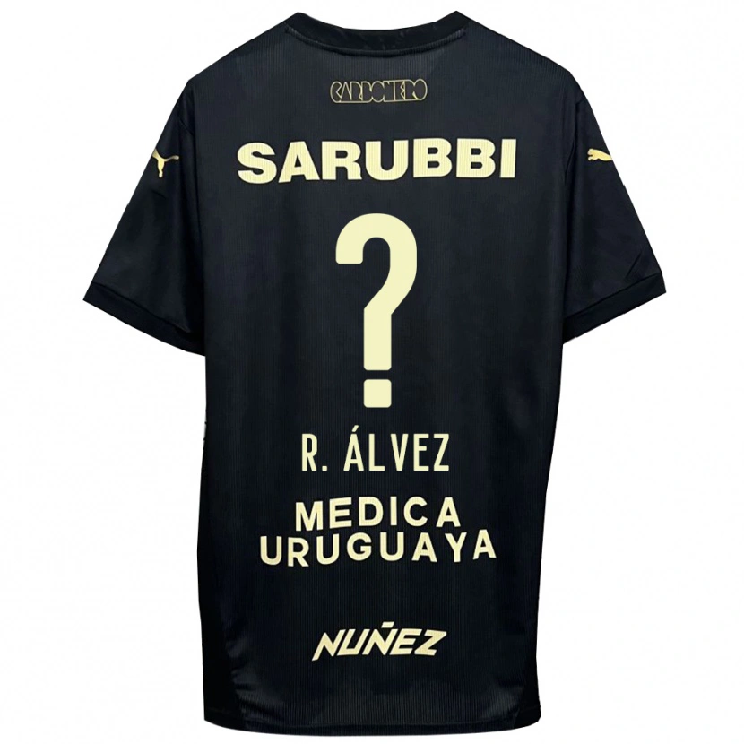 Danxen Heren Rodrigo Álvez #0 Zwart Goud Uitshirt Uittenue 2025/26 T-Shirt
