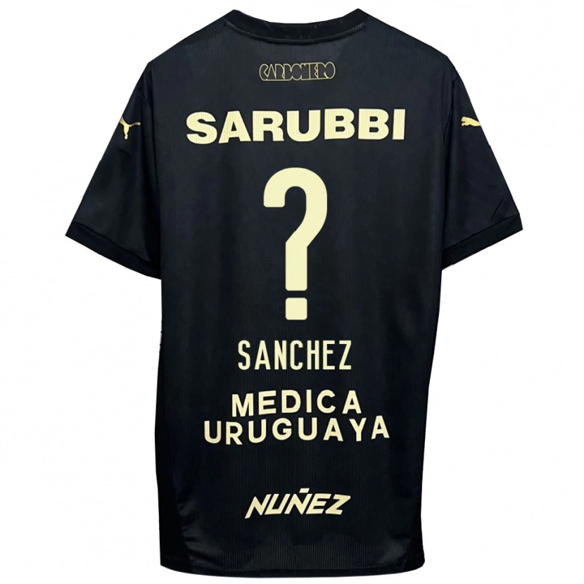 Danxen Heren Juan Sanchez #0 Zwart Goud Uitshirt Uittenue 2025/26 T-Shirt