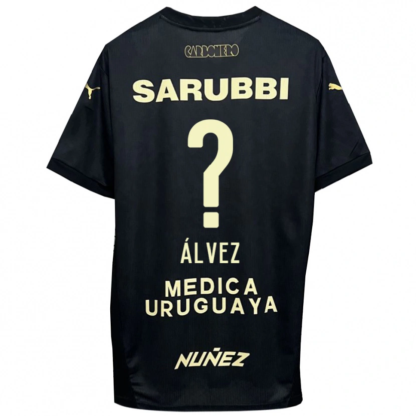 Danxen Heren Santiago Álvez #0 Zwart Goud Uitshirt Uittenue 2025/26 T-Shirt