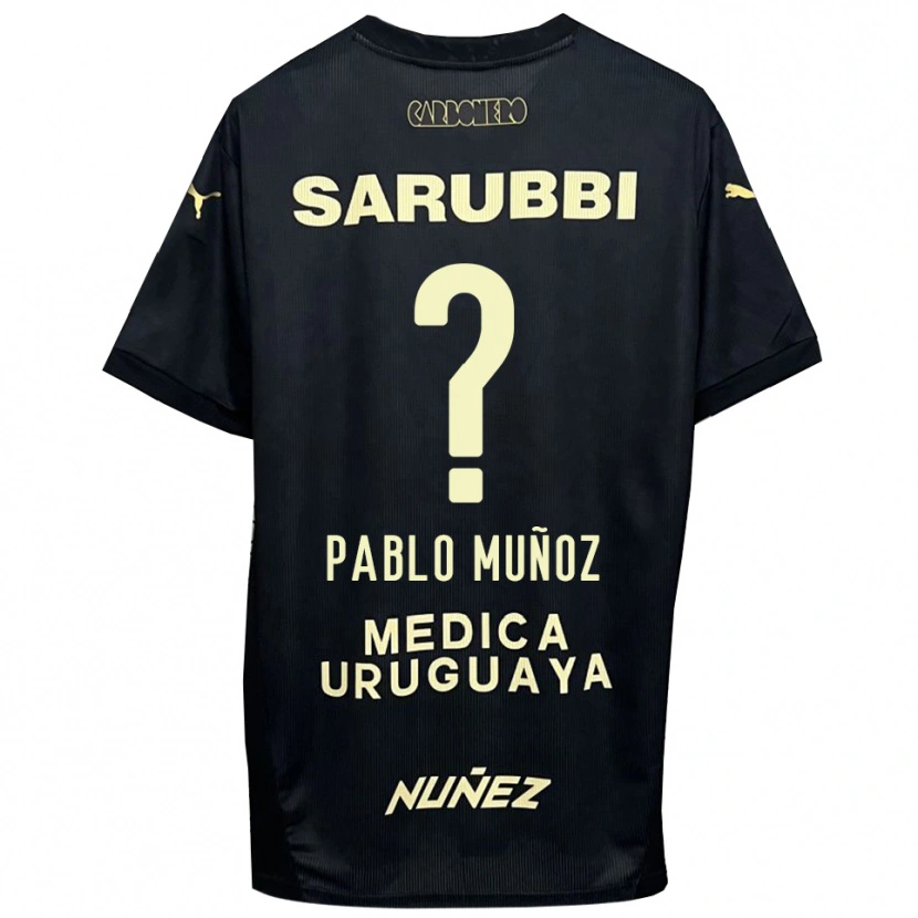 Danxen Heren Juan Pablo Muñoz #0 Zwart Goud Uitshirt Uittenue 2025/26 T-Shirt
