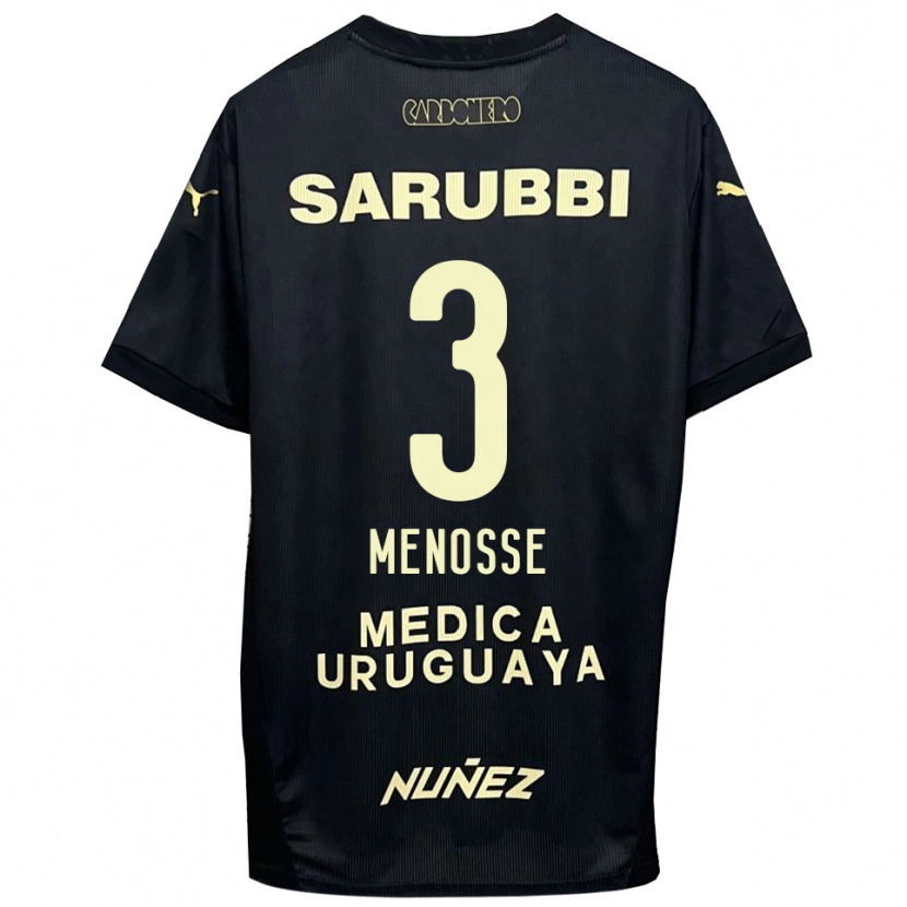 Danxen Heren Hernán Menosse #3 Zwart Goud Uitshirt Uittenue 2025/26 T-Shirt