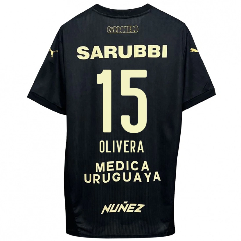 Danxen Heren Maximiliano Olivera #15 Zwart Goud Uitshirt Uittenue 2025/26 T-Shirt