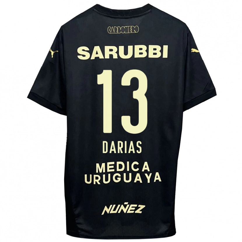 Danxen Heren Eduardo Darias #13 Zwart Goud Uitshirt Uittenue 2025/26 T-Shirt