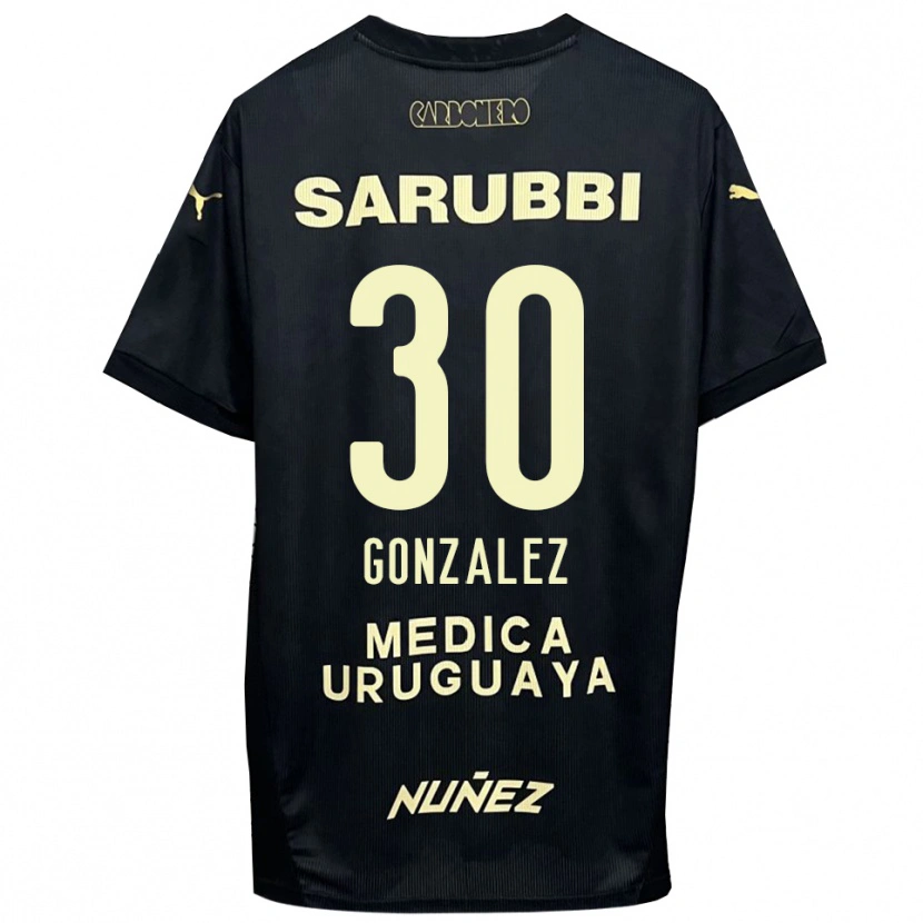 Danxen Heren Ángel González #30 Zwart Goud Uitshirt Uittenue 2025/26 T-Shirt