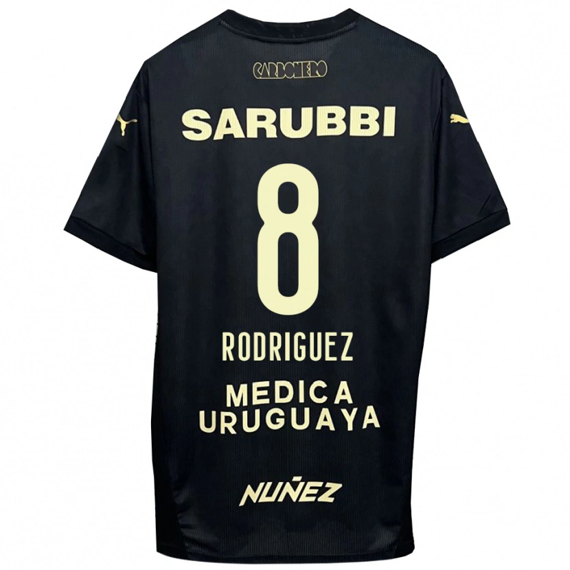 Danxen Heren Sebastián Rodríguez #8 Zwart Goud Uitshirt Uittenue 2025/26 T-Shirt