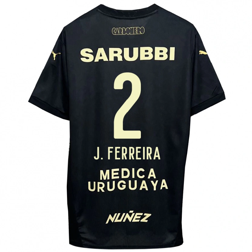 Danxen Heren Joaquín Ferreira #2 Zwart Goud Uitshirt Uittenue 2025/26 T-Shirt