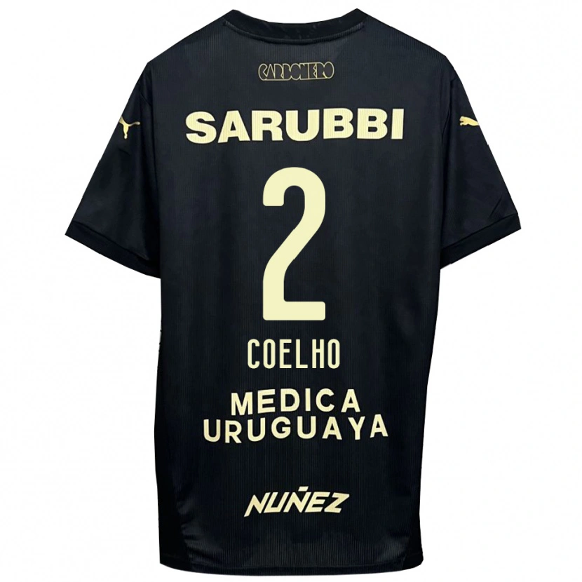 Danxen Heren Léo Coelho #2 Zwart Goud Uitshirt Uittenue 2025/26 T-Shirt
