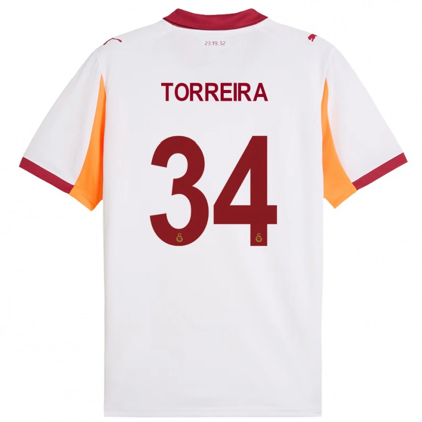 Danxen Heren Lucas Torreira #34 Wit Rood Uitshirt Uittenue 2025/26 T-Shirt