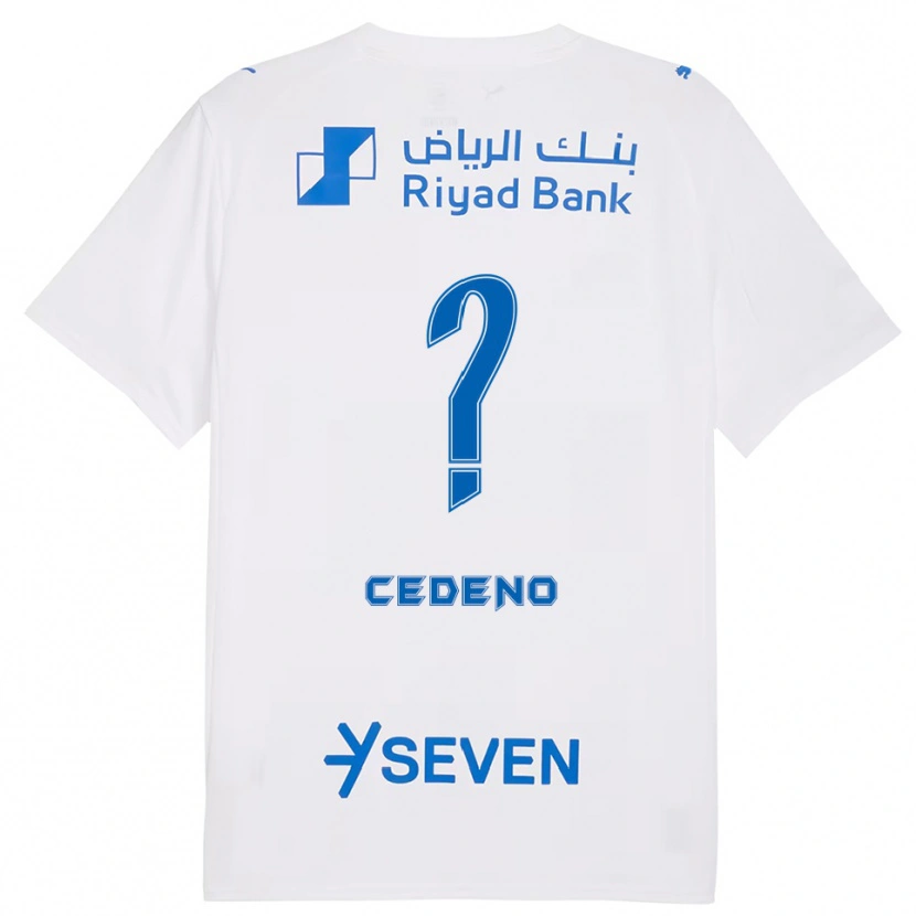 Danxen Heren Lineth Cedeño #0 Wit Blauw Uitshirt Uittenue 2025/26 T-Shirt