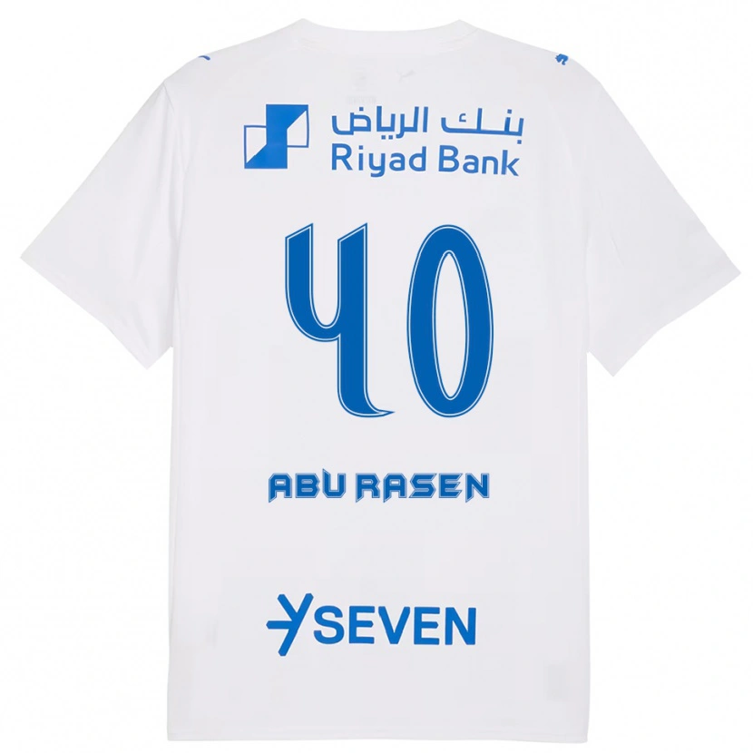 Danxen Heren Ahmad Abu Rasen #40 Wit Blauw Uitshirt Uittenue 2025/26 T-Shirt